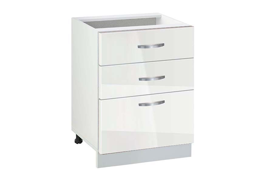 Ντουλάπι κουζίνας επιδαπέδιο 60/60/82 εκ., No 603, Genomax - Λευκό γυαλιστερό, Λευκό